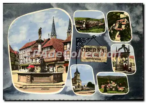 Moderne Karte L'Alsace Pittoresque Obernai et ses environs