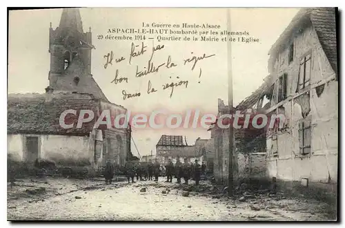 Ansichtskarte AK La Guerre en Haute Alsace ASPACH-le-HAUT 29 d�cembre 1914 quartiers mairie �glise