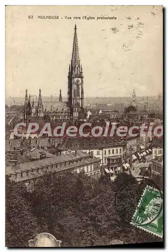 Ansichtskarte AK Mulhouse Vue vers l'Eglise protestante