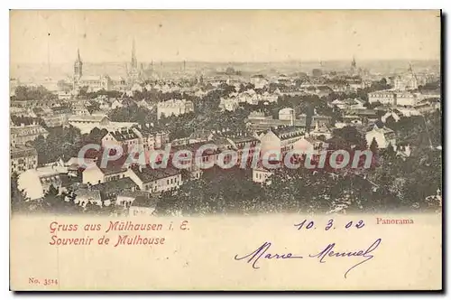 Cartes postales Souvenir de Mulhouse panorama