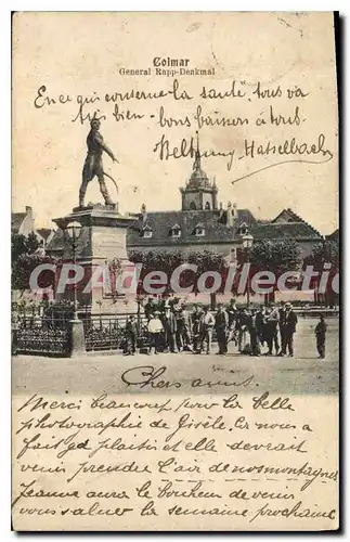 Cartes postales Colmar General Rapp Denkmal