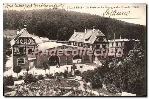 Cartes postales Trois Epis La Poste et les Garages des Grands Hotels