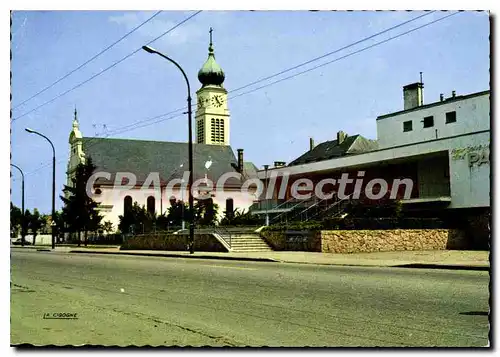 Moderne Karte Bourtzwiller Eglise Saint Antoine et Cinema PAX