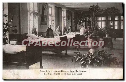 Cartes postales Asile Saint Jean de Dieu a Saint Barthelemy Salle Saint Roch vue interieure