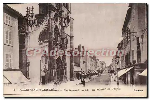 Cartes postales Villefranche sur Saone Rue Nationale Notre Dame des Marais