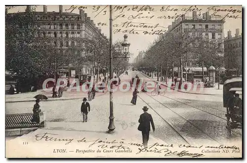 Cartes postales Lyon Perspective du Cours Gambetta