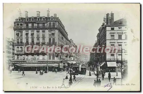 Cartes postales Lyon La Rue de la Republique