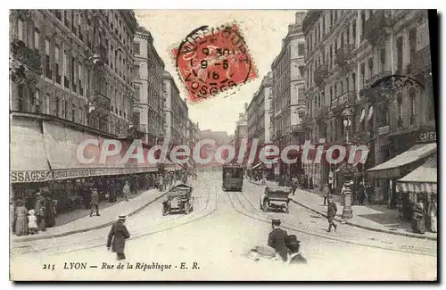 Cartes postales Lyon Rue de la Republique