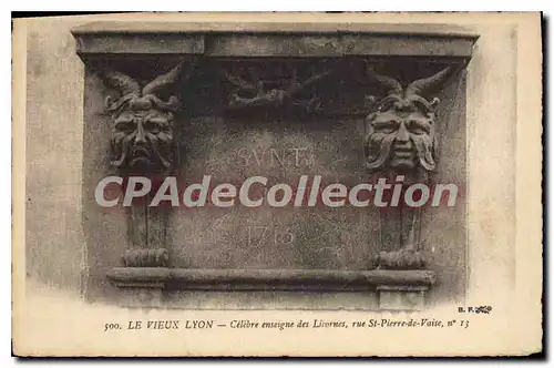 Cartes postales Le Vieux Lyon Celebre enseigne des Licornes rue St Pierre de Vaise