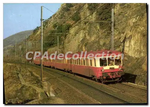 Moderne Karte Un omnibus Lyon Valence assure en automotrice Z 7100 Tain l'hermitage locomotive