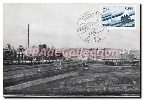 Cartes postales moderne Lyon Le sillon industriel rhodanien premier jour maximum 1977