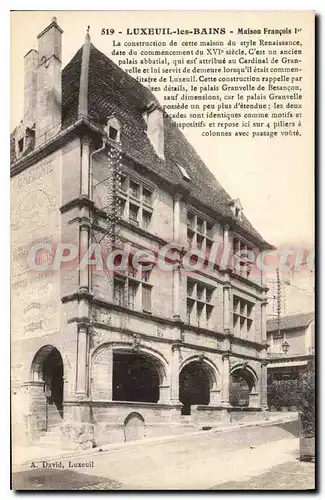 Cartes postales Luxueil les Bains Maison Francois 1st