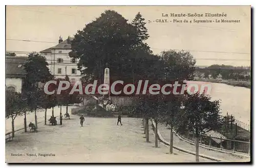 Cartes postales Gray Place du 4 Septembre Le Monument