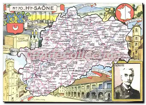 Cartes postales moderne Hte Saone Forme en 1790 d'une partie de la franche Comte