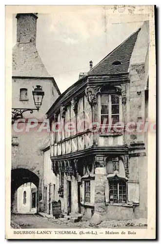 Ansichtskarte AK Bourbon Lancy Thermal Maison de Bois