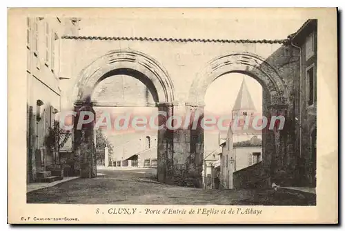 Ansichtskarte AK Cluny Porte d'Entree de l'Eglise et de l'Abbaye