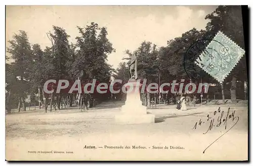 Cartes postales Autun Promenade des Marbres Statue de Divitiac