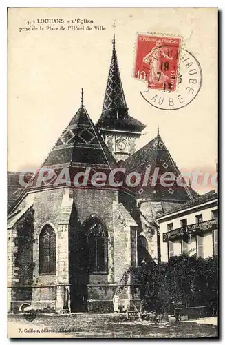 Cartes postales Louhans L'Eglise prise de la Place de l'Hotel de Ville