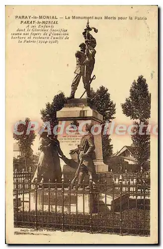 Cartes postales Paray le Monial Le Monument aux Morts pour la Patrie