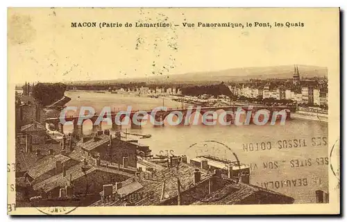 Ansichtskarte AK Macon Patrie de Lamartine Vue Panoramique le Pont les Quais