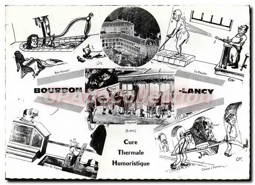 Cartes postales moderne Bourbon Lancy Cure Thermale Humoristique