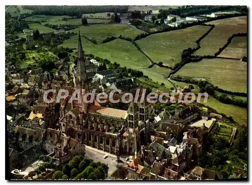 Moderne Karte Autun S et L Vue aerienne sur la cathedrale St Lazare XII s