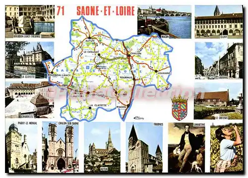 Moderne Karte Saone Et Loire