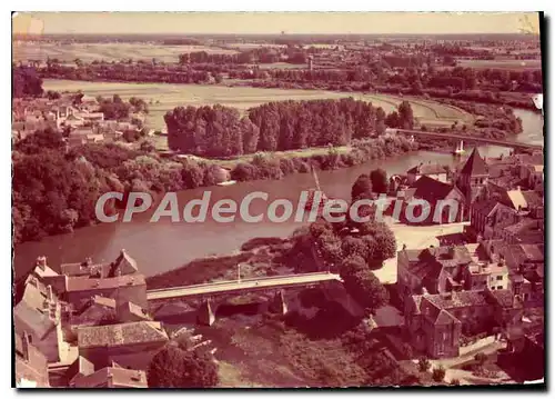 Cartes postales moderne Verdun sur le Doubs S et L Vue aerienne sur le Bourg et le Doubs