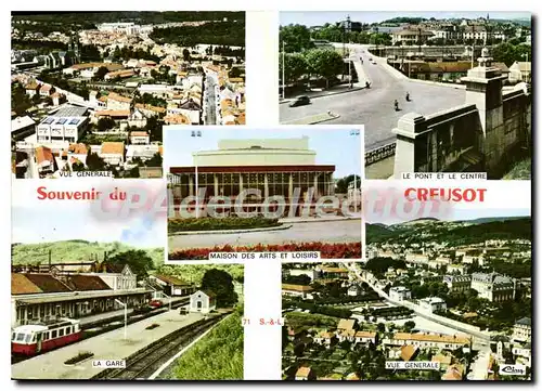 Moderne Karte Souvenir de CREUSOT gare