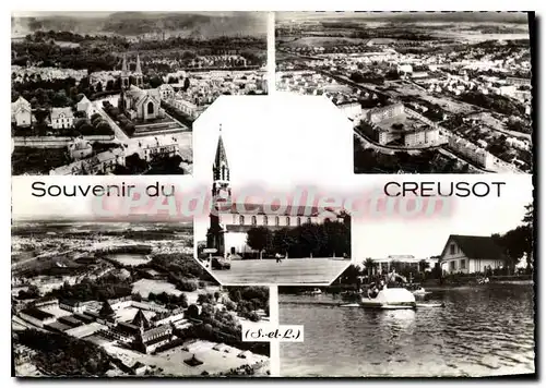 Moderne Karte LE CREUSOT souvenir