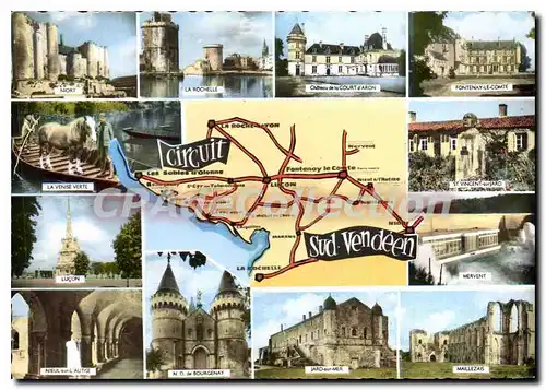 Cartes postales moderne circuit SUD VENDEEN Niort venise verte lu�on La Rochelle Mervent Maillezais