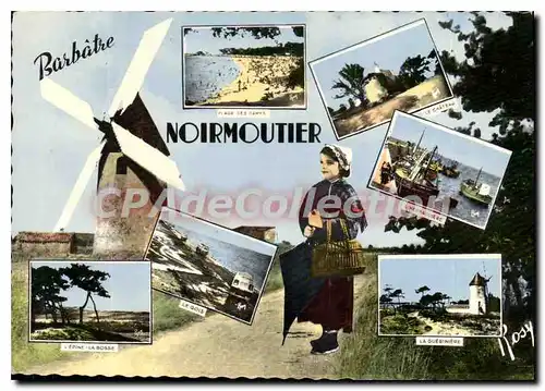 Moderne Karte Ile de Noirmoutier Barbatre ch�teau gu�rini�re le Gois