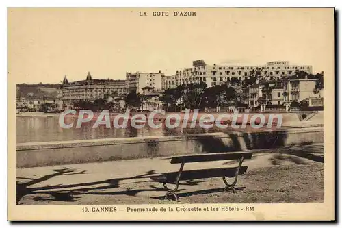 Cartes postales CANNES Promenade de la Croisette et les Hotels