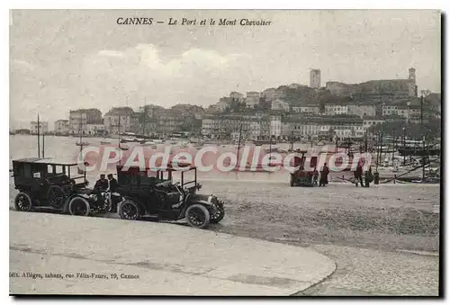 Ansichtskarte AK CANNES Le Port et le Mont Chevalier automobile taxi