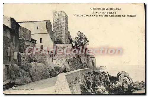 Ansichtskarte AK ANTIBES Vieille Tour Ruines du Chateau Grimaldi