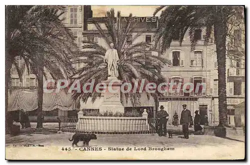 Ansichtskarte AK CANNES Statue de lord Brougham