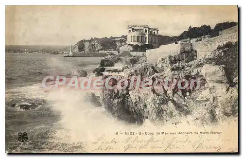 Cartes postales NICE un coup de mer aux rochers du mont Boron