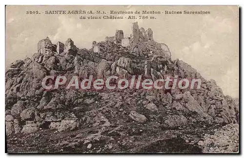 Cartes postales SAINTE AGNES  Environs de Menton Ruines Sarrasines du vieux Chateau