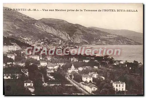 Ansichtskarte AK CAP MARTIN Vue sur Menton prise de la Terrasse de l�HOTEL RIVA BELLA