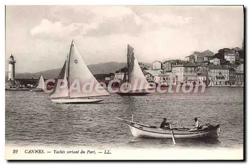 Ansichtskarte AK CANNES yachts sortant du port