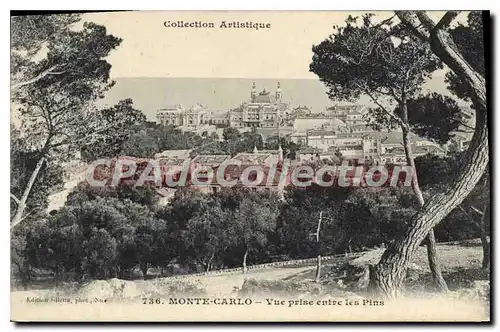 Cartes postales MONTE CARLO VUE PRISE ENTRE LES PINS