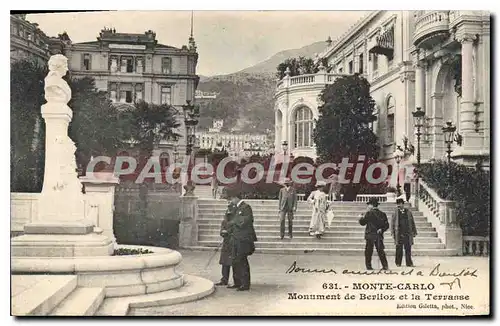 Cartes postales MONTE CARLO monument de berlioz et la terrasse