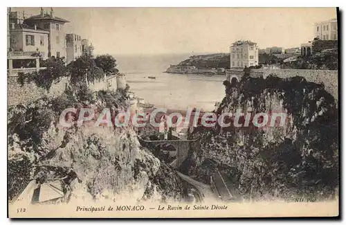 Cartes postales Principaute de MONACO le ravin de Sainte Devote