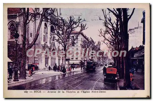 Ansichtskarte AK NICE avenue de la victoire et L�Eglise notre dame