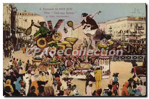 Cartes postales Carnaval de NICE XLIV char tout aux sports