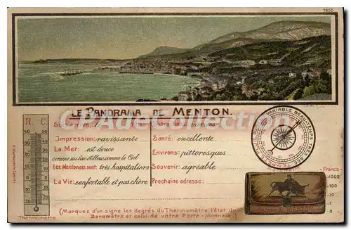 Cartes postales Le panorama de Menton