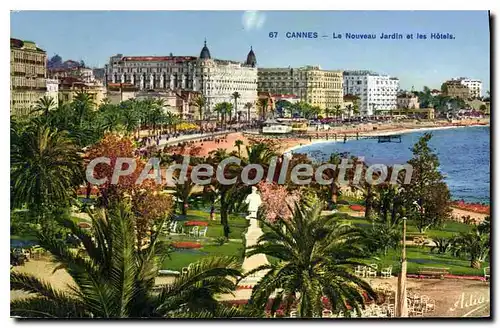 Cartes postales Cannes le Nouveau jardin et les hotels