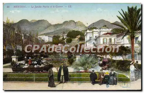 Cartes postales Menton le Jardin public et le casino