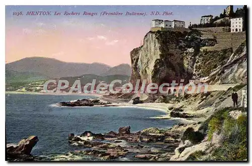 Cartes postales Menton les rochers Rouges Frontiere Italienne