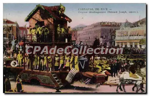 Cartes postales Carnaval de Nice express demenagement Rainaut Joseph constr